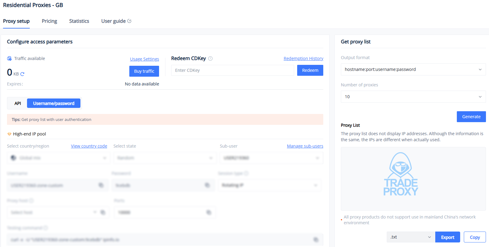 dashboard website 711proxy rotating