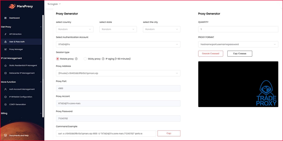 Dashboard website ipmars