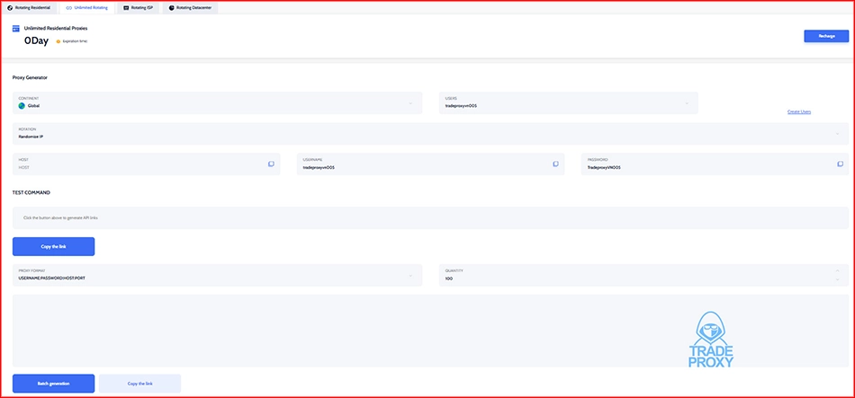 PyProxy Unlimited website interface